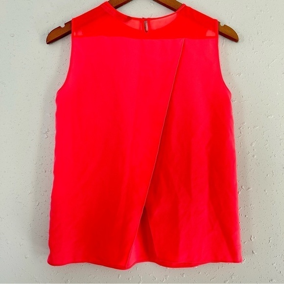 🦋 Zara Basic Neon Orangish Pink Sleeveless Tank Top Blouse XS - Picture 4 of 6